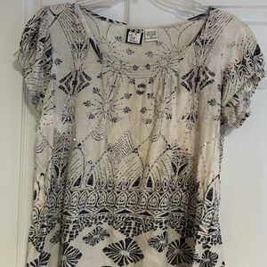 Blue casual blouse with pretty sequin detail.